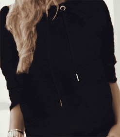 Neck Drawstring Pullover Sweatshirt (Option: Black-S)