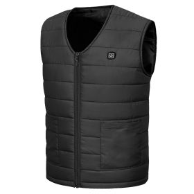 1Pc Heat Jacket Vest 3 Heating Gear Adjustable USB Heated Vest Warm Heat Coat Vest With 10 Heating Pads For Men Women Winter Outdoor Activity (Option: Only Jacket-L)